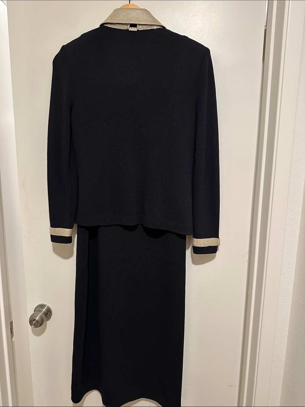 St. John Evening by Marie Gray Knit Jacket and St John basic skirt Black/Black - Picture 10 of 16